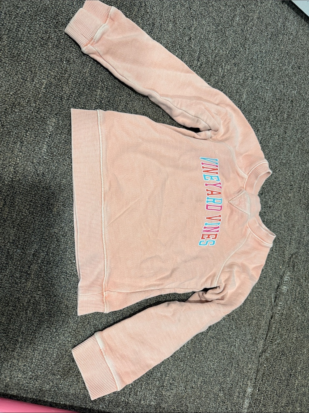 Vineyard Vines Pastel Pink Logo Crewneck Sweatshirt